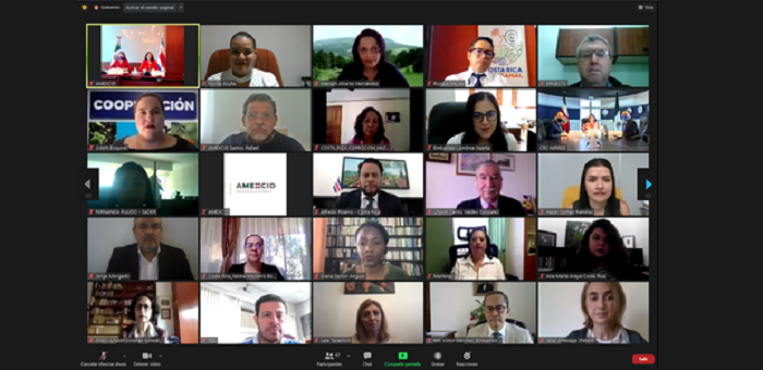 Captura de pantalla de la reunión virtual