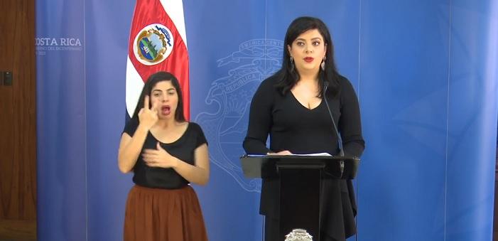 La ministra Pilar Garrido en la presentación de las medidas económicas para enfrentar el COVID-19